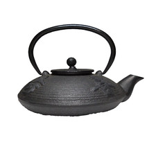 N24.28 Japan Asia Teapot Metal Cast Art Deco Kitchen Table Vintage Tea Black
