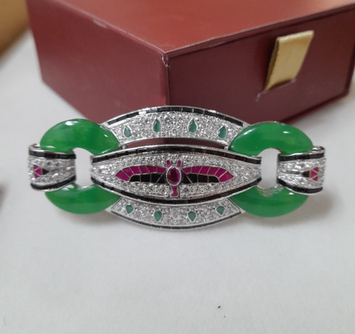 Broche art déco - déco, jadéite