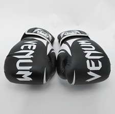 Venum Challenger 2.0 Hook and Loop Fight Sports Training Gloves - Black & White
