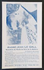 ANDRE-JEAN LEGALL Recordman Monde de Force de la Machoire Saint-Malo 1955