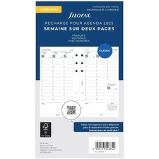 [000025-68431] Filofax Recharge pour agenda Personal Semaine sur deux pages -...