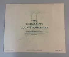 1992 Mississippi State Duck Stamp & Print Governor's Edition by Joe Latil