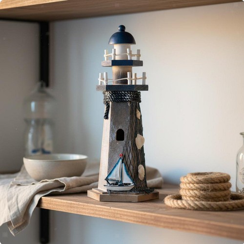 Phare bois artisanal - en,