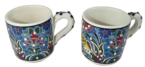 Folk art pottery demitasse - folk,