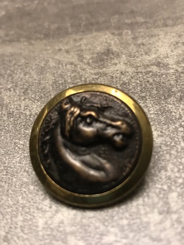 Antique button horse head - button,