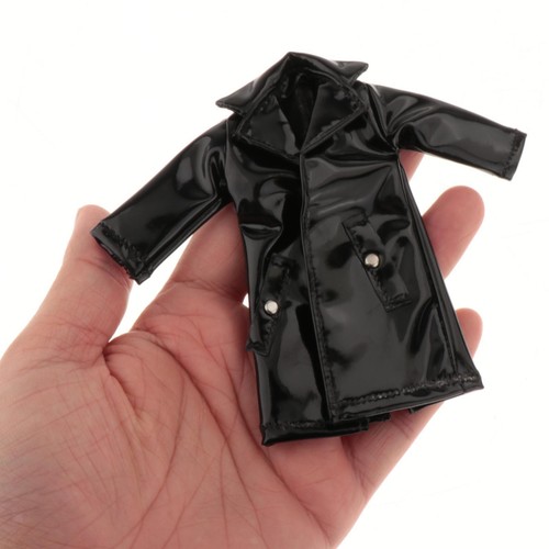 Manteau long cuir noir - en,