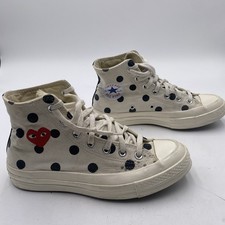 Play Converse Polka Dot Chuck Taylor High White Comms des Garcons Women’s 7.5
