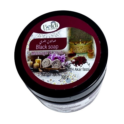 Moroccan black soap with - with, akar