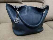Lancel Paris  1876 French Flair Handbag Leather Blue Double Handel 