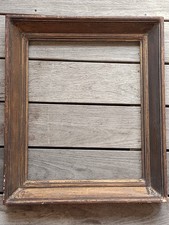 CADRE ANCIEN BOIS PATINE BRUNE DORÉ VERS 1940 FEUILLURE 8 F 46 X 38CM