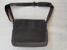 Le Tanneur Messenger Shoulder Work Bag Briefcase Brown Leather and Nylon