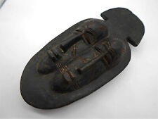 AFRICAN ART: SCULPTURE / STATUE MASK WITH 2 FACES WOODEN IVORY COAST? 