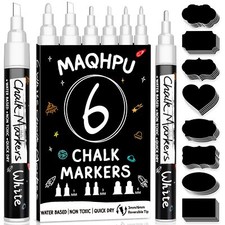 craie pour tableau noir Lot de 6 feutre craie blanche pour fenêtres et tablea...