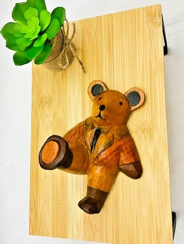 Porte manteau bois mural ours - mural,