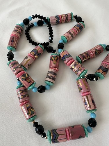 Sautoir collier long perles