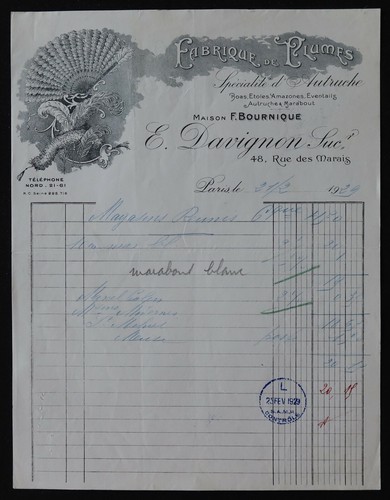 Facture 1929 davignon - facture,