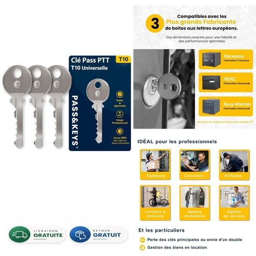 Clé ptt t10 universelle - t10,