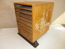 Petit meuble ancien / Classeur pour papiers ; Mercerie ; FIL AU CHINOIS