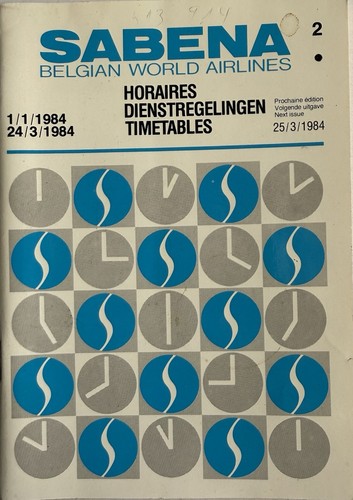 Sabena airlines timetable - sabena,
