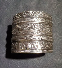 Bracelet Ethnique avec poinçons Argent Massif Berbère Afrique du Nord 120g