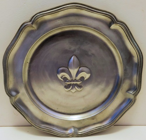 Assiette etain fleur - etain, de