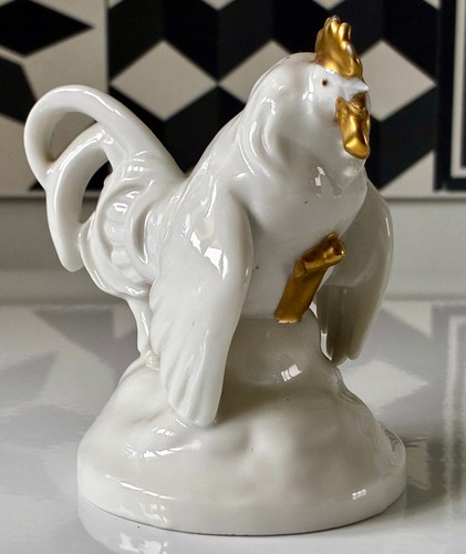 Coq porcelaine art déco - porcelaine,