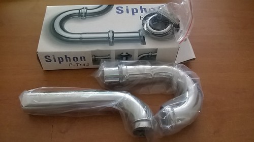 Siphon chromé pour - , lavabo