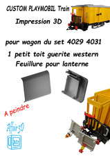 Custom compatible Playmobil train 3D - 1 long toit guérite 4029 -4031 - 4116