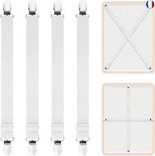 AUAUY Sangles pour Draps de Lit, 4 Pièces Attache Drap Housse Attache Matelas 