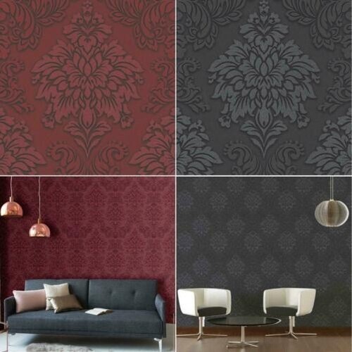 Papier peint baroque damassé - papier,