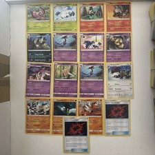 Lot de 17 cartes pokemon rare lumieres interdites soleil et lune francaises