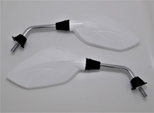 rétroviseur rétro moto scooter filetage M8 blanc type CHAFT extra (la paire) 16