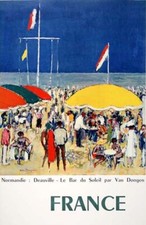 Kees VAN DONGEN - Normandie -Deauville  Le Bar du Soleil -Original Poster - 1960