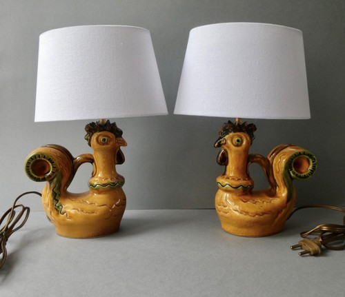 Paire lampes poules - lampes, en