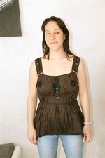 top débardeur marron HIGH USE taille 38  NEUF ÉTIQUETTE top luxe