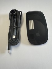 Apple Magic Mouse Rechargeable Multi-Touch Black MMMQ3AM/A A1657 W/ CABLE