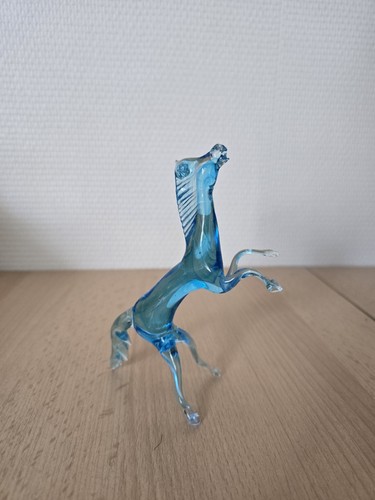 Bibelot cheval verre bleu - en,