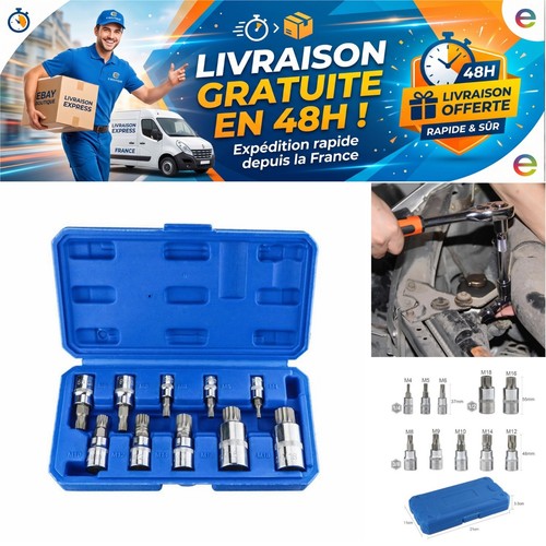 Coffret douilles torx - coffret, 10