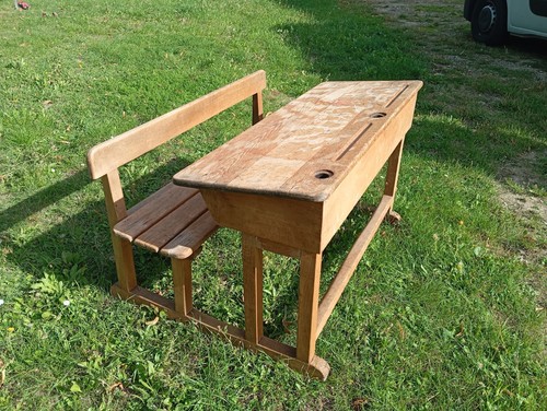 Ancien pupitre bureau ecolier - ancien,