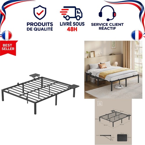 Vasagle cadre lit 160x200 - lit,