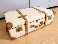 Globe Trotter Safari 30in 80L 155cm Suitcase Carry Case Laggage Ivory White