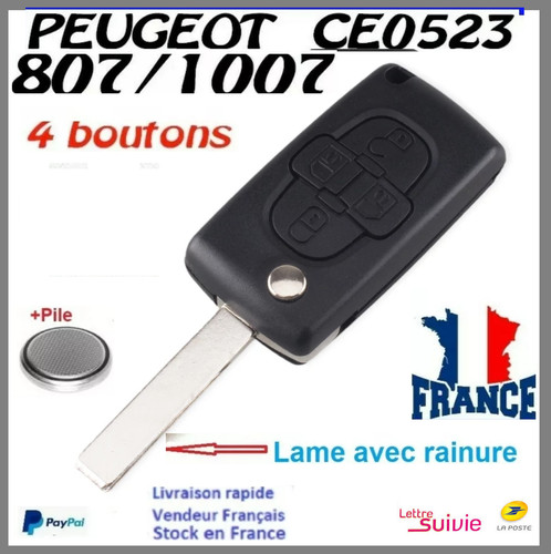 Cle plip coque peugeot - cle,