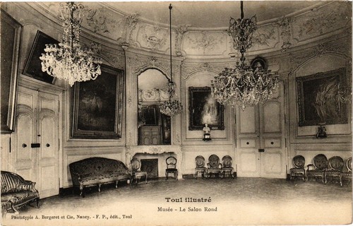 Cpa toul musée salon rond - salon,
