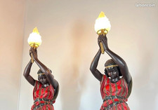 1 UNE GRANDE Tulipe flamme empire pâte de verre pressée H245 x Ø 165 MM griff 90