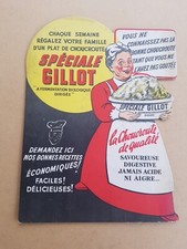 ADVERTISING CARDBOARD SAUERKRAUT SPECIAL GILLOT YEARS 30'