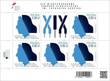 Poland 2025. Fryderyk Chopin Piano Competition. Music. Composer. Mini Sheet. MNH