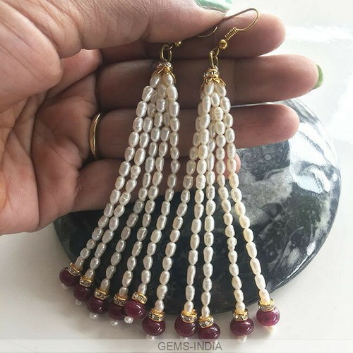 Natural ruby and seed - and, pearl