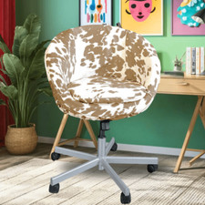 Light Brown Faux Cow Hide Slip Cover, Compatible with IKEA SKRUVSTA