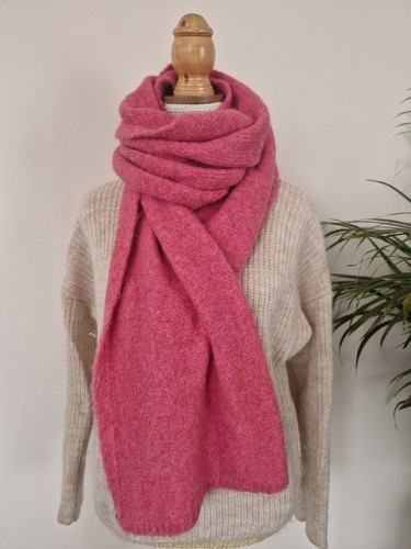 écharpe bonnet rose - et,
