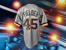 CECIL FIELDER AUTOGRAPHED CUSTOM DETROIT TIGERS GREY JERSEY COA BECKETT